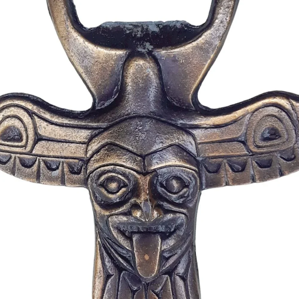 Vintage Kwakiutl Thunderbird Totem Pole Bottle Opener Canada made by Boma